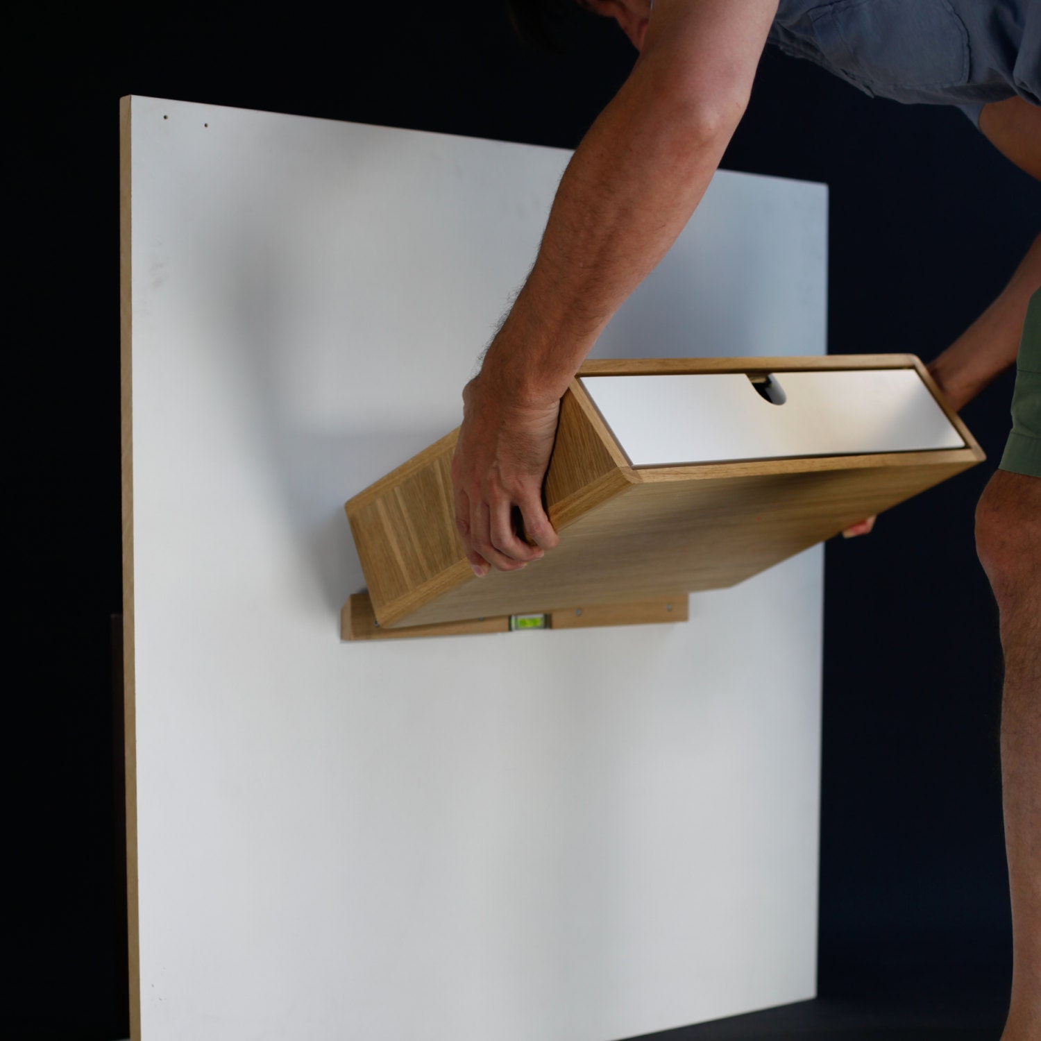Floating White nightstand / Bedside Table / Drawer ...