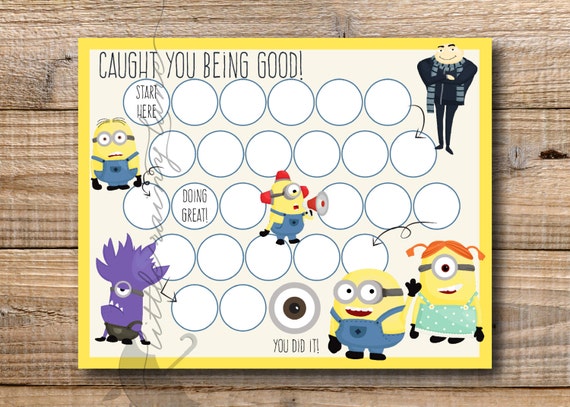 sheets sticker reward printable Kids Chart Reward Printable Instant Chart Reward Minions