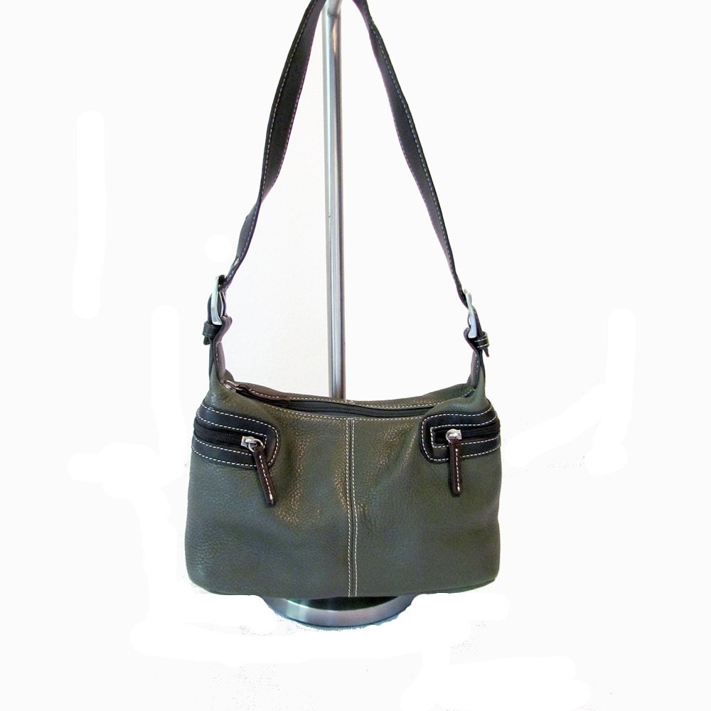Vintage Tignanello Leather Purse Green Shoulder Bag Small to