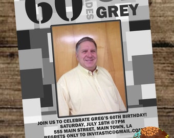 50 Shades of Grey Milestone Birthday Invitation - 30th, 40th, 50th, 60th, 70th, 80th Birthday Invitation - 50 Shades of grey birthday theme