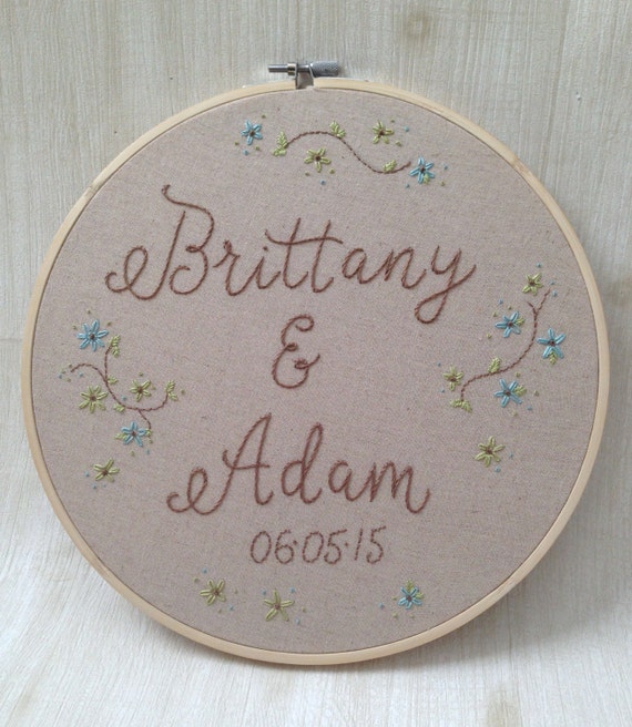 Wedding Embroidery Personalized Hand Embroidery By Embroiderwee