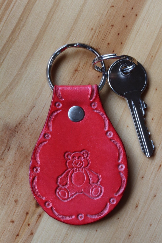 leather teddy bear keychain