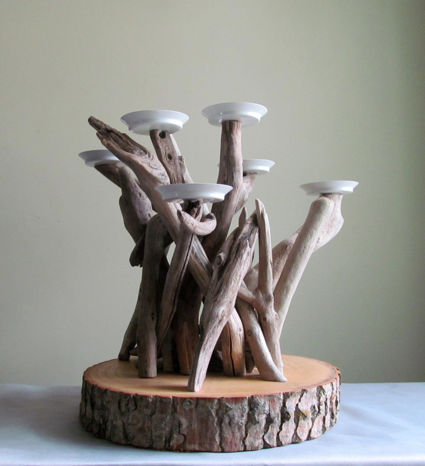 Driftwood Six Candles Candelabra International Orders Sized