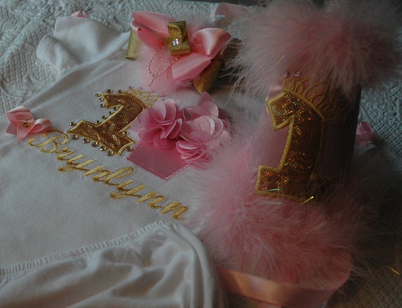 Pink Baby Girl 1st Birthday Smash Cake Tutu Outfit Personalized Sewn Includes Bow Ages 1-10 Available