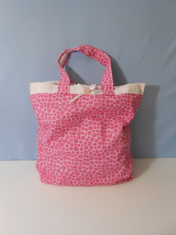 Items similar to Pink Reusable Shopping Bag, Fabric on Etsy