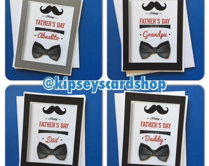 Happy Fathers Day Dad. SOLD FOR CHARITY. Fathers Day Card with Bowtie