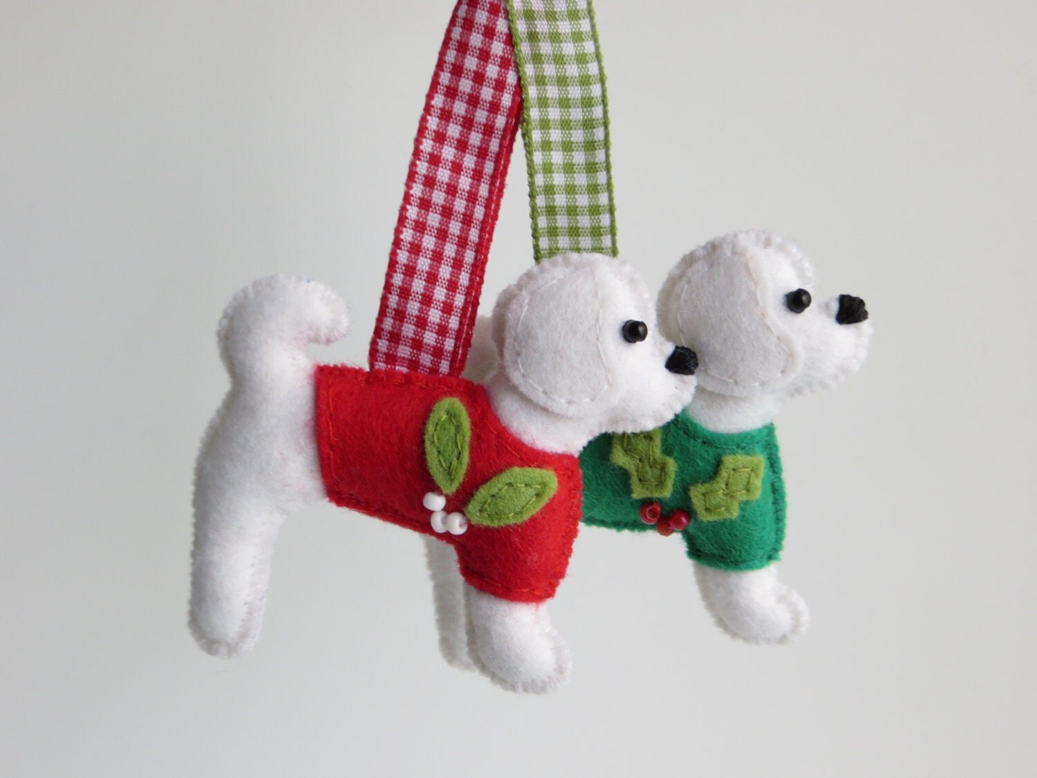 bichon frise handmade christmas felt ornament bichon frise handmade christmas felt ornament