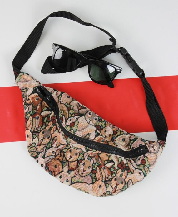 vtg embroidered bunny fanny pack novelty fanny pack rabbits