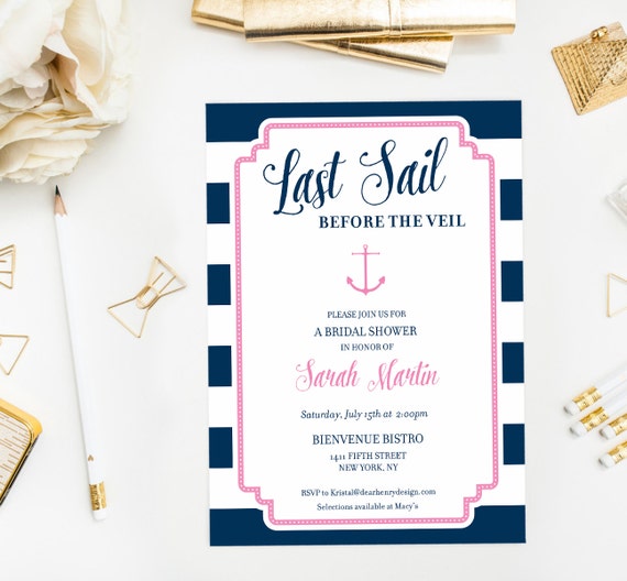 Nautical Wedding Shower Invitations 5