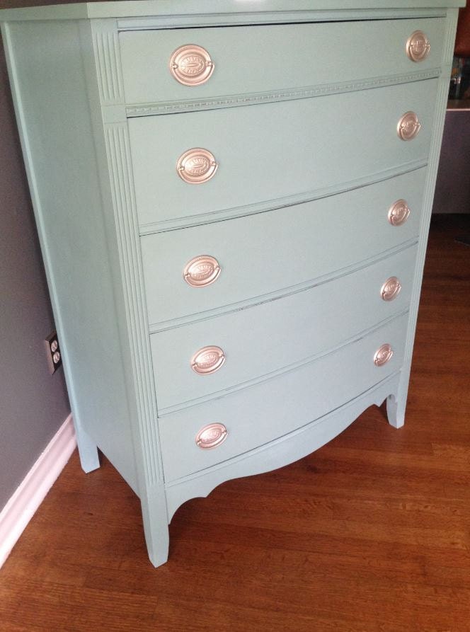 5 Drawer Bowed Tall Vintage Dresser Haute Juice