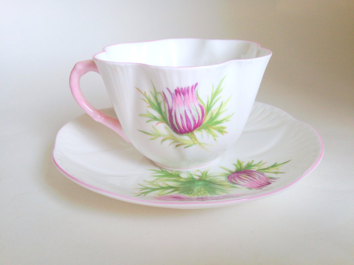 Thistle Shelley Tea Cup and Saucer, Shelley China, Shelley Tea Cups