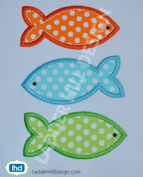 Fish Applique Design Triple Stack Fish Applique Summer