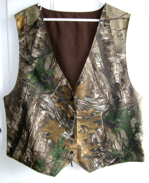 Men's Vest Men's Camo Wedding Vest. Camo Vest by YogiBearlySewing