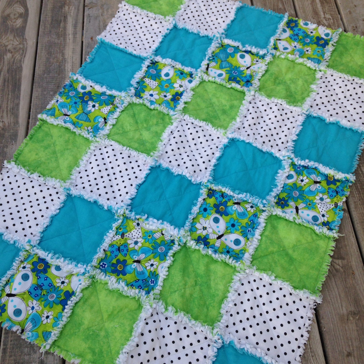 Baby Girl Rag Quilt Baby Quilt Crib Quilt by SewSnugglyDesigns