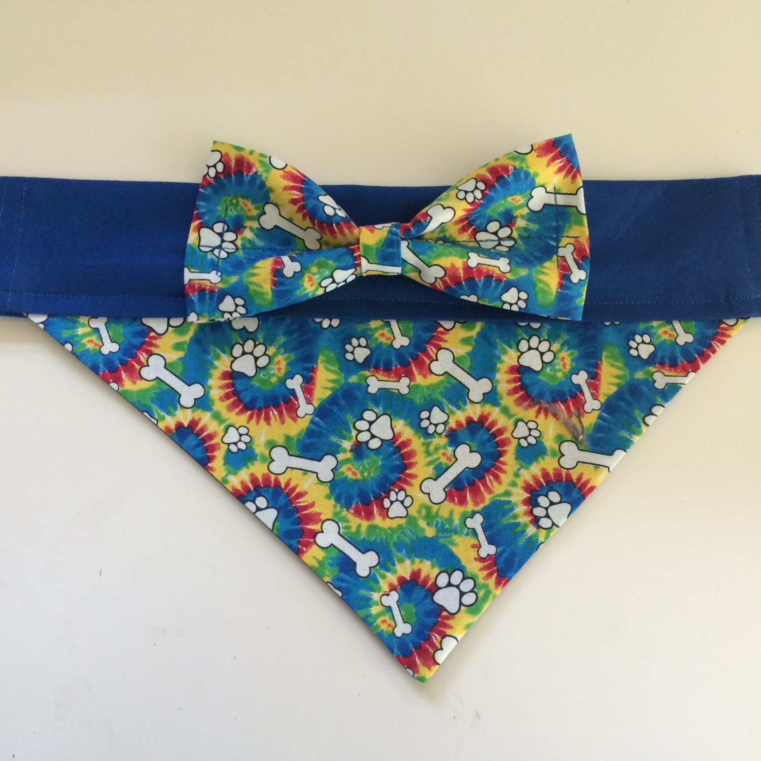 Dog Bandana Pup Tie Dye Print with Bow