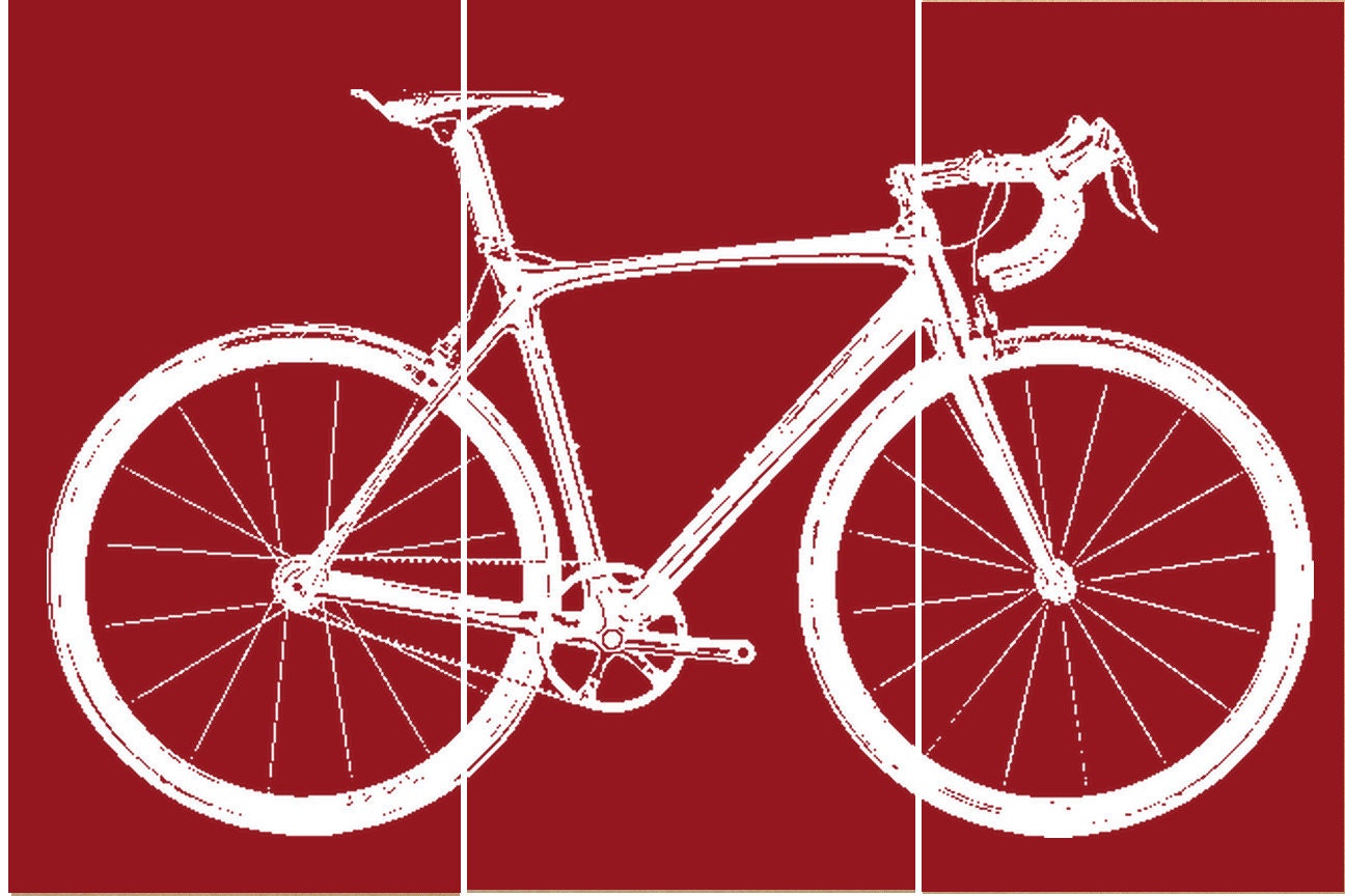 Road Bike / Street Bike Wall Art / Bicycle Screen Print