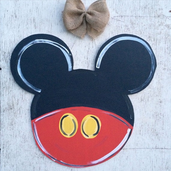 Mickey Mouse Wood Door Hanger // disney birthday