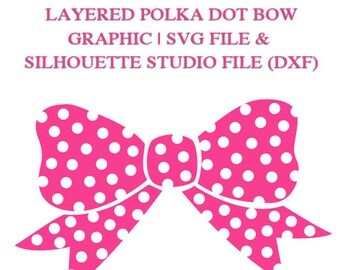 Polka dot bow svg | Etsy