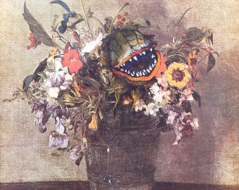 Little Shop of Horrors Parody, 'Audrey II' - Altered Thrift Art- Limited Edition Print or Poster - Funny Gift for Little Shop of Horrors Fan