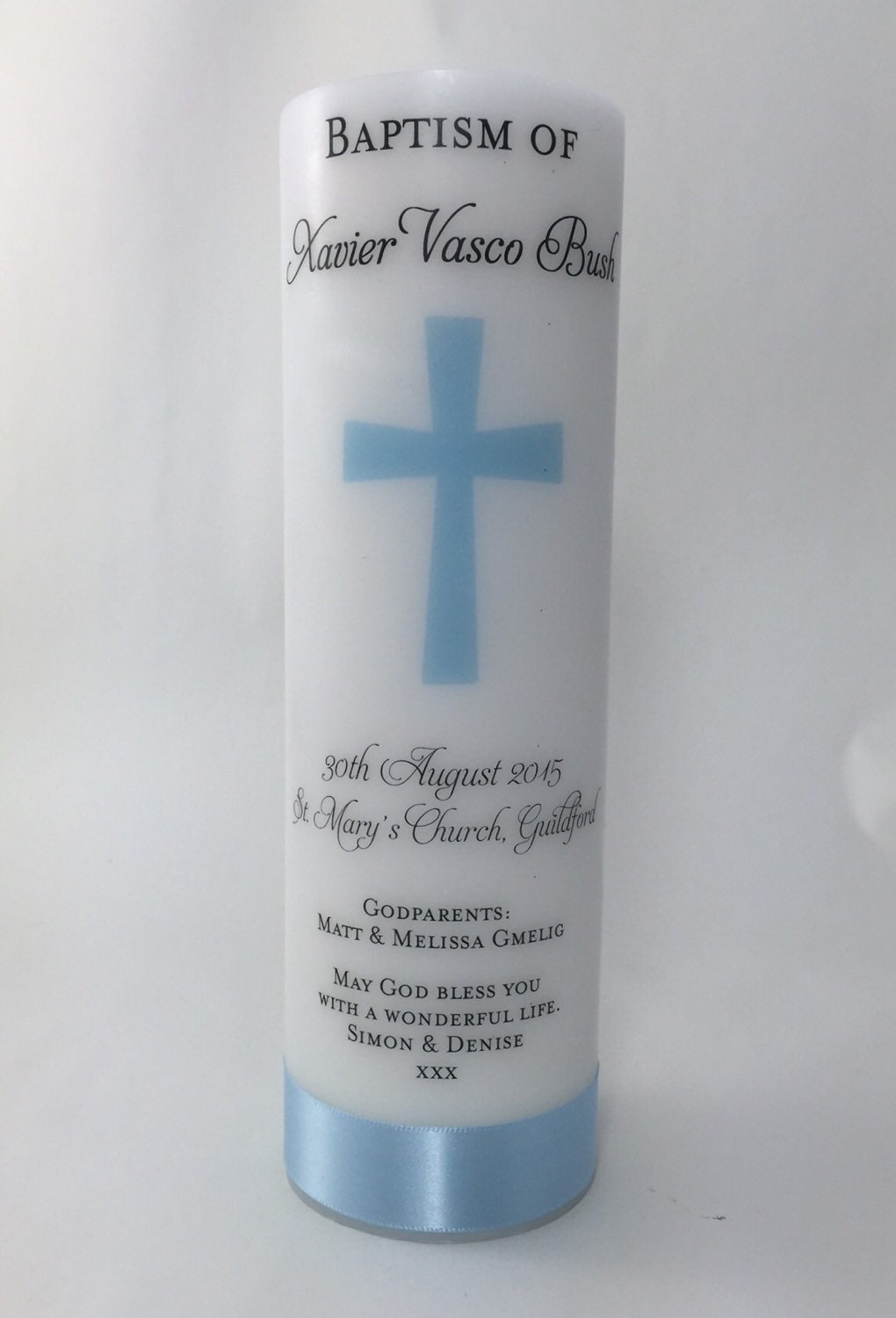 Personalized Baptism Candle Custom Baby Dedication Candle