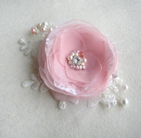 Blush Pink Hair Accessories Blush Hair Clip Wedding Hair