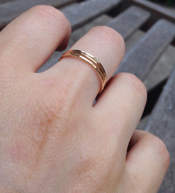 14k Gold Filled Stacking Rings Set Of Three Real Gold Rings