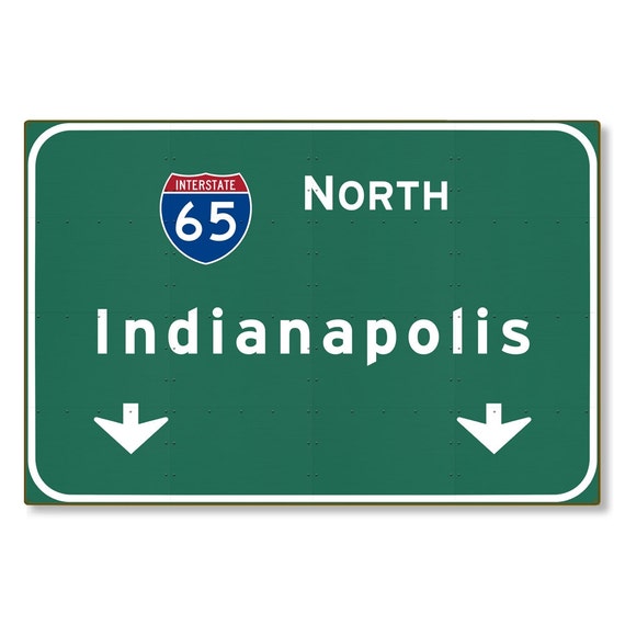 Interstate Sign Indianapolis Metal Wall Decor Indiana Highway