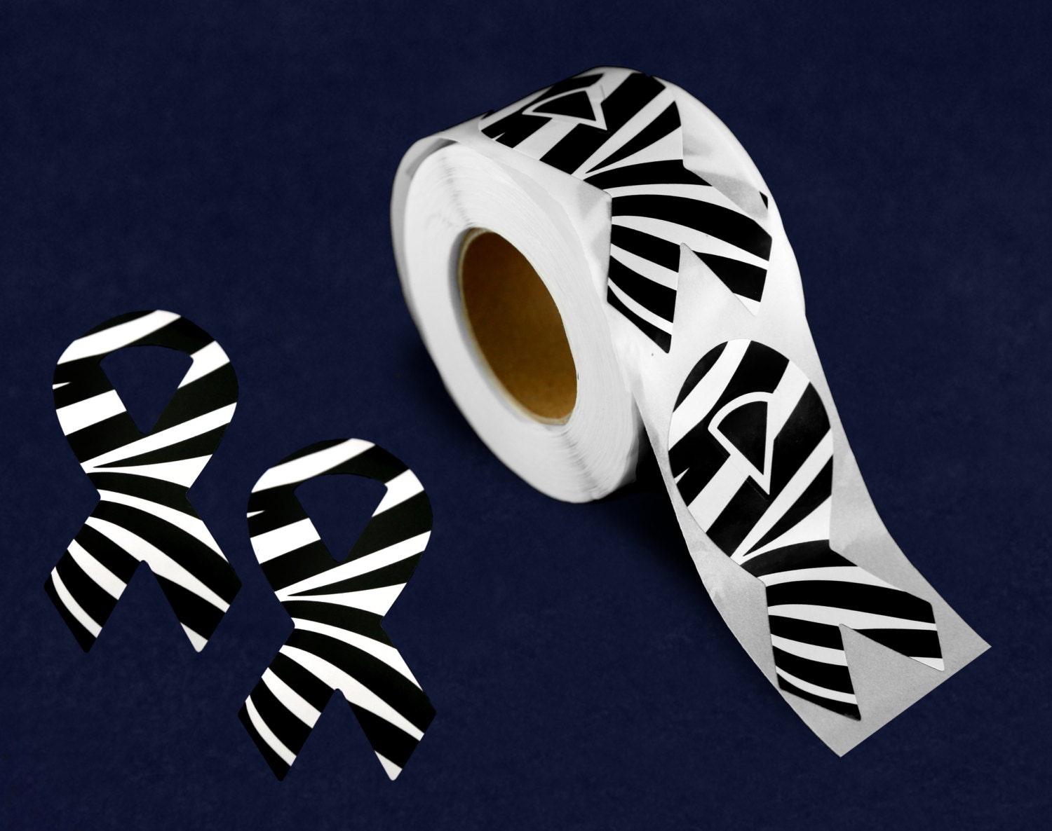 250 Zebra Print Large Ribbon Stickers 250 Stickers