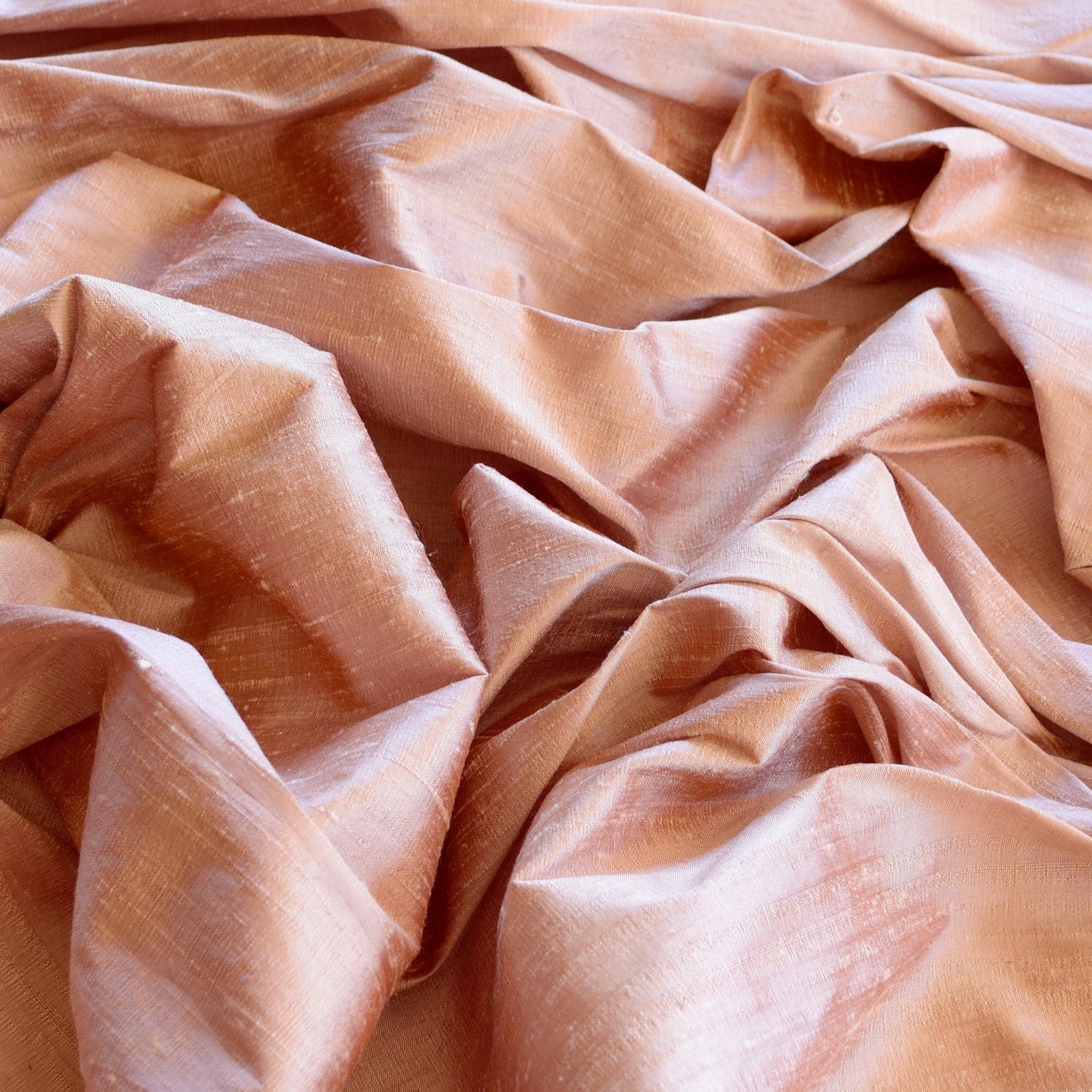 Iridescent Cashmere Pink Dupioni Silk 100% Silk Fabric