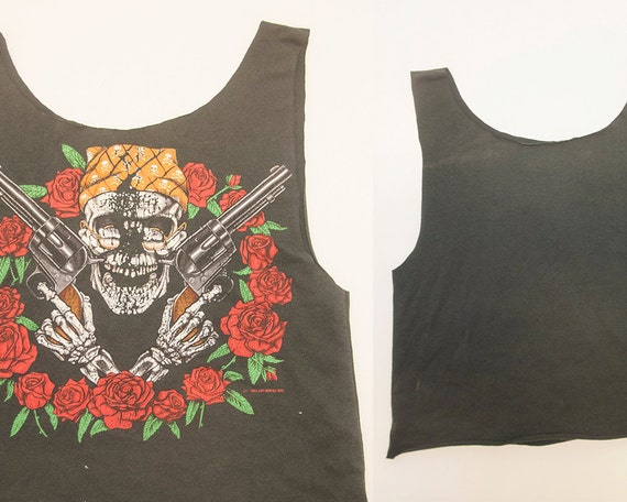 Vintage 1989 Guns N Roses Rock Tee Tank Top | Trashed Thin Soft Faded ...