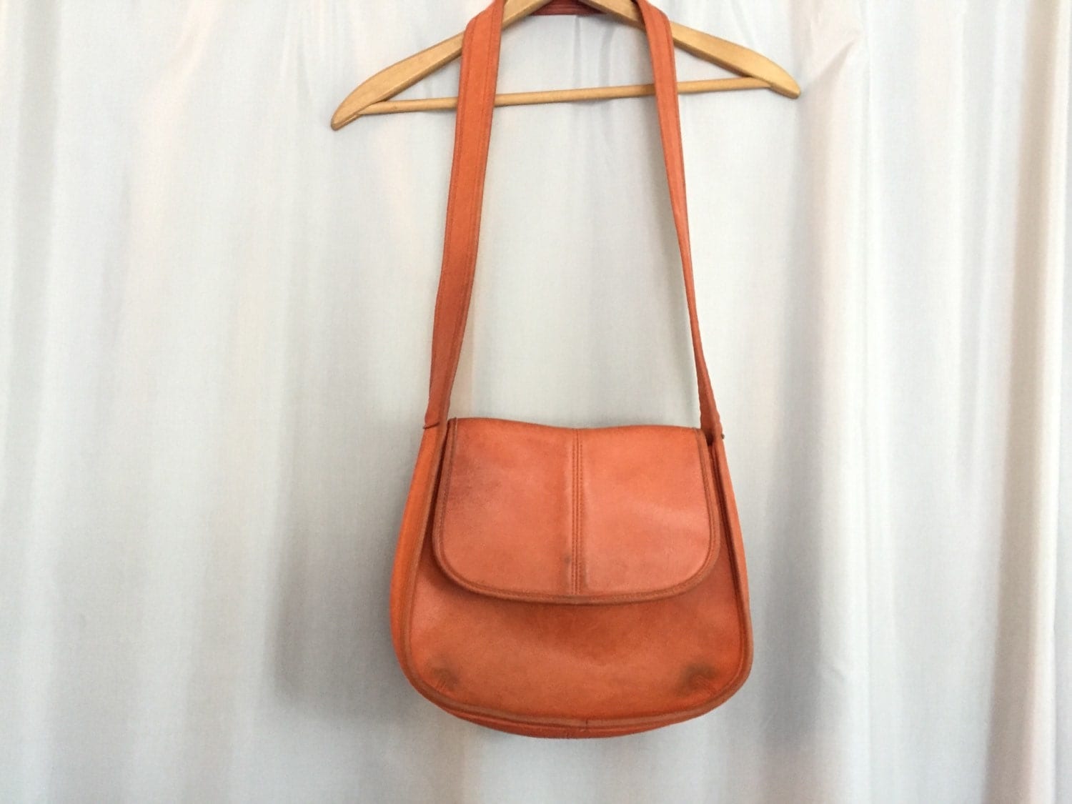 Coach Purse Orange Leather Vintage Shoulder Strap Bag Legacy
