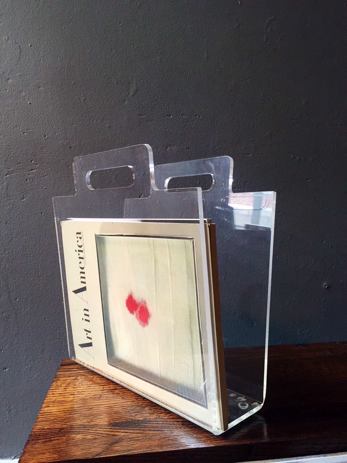 Vintage magazine rack lucite magazine holder by VintaDelphia