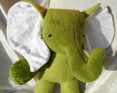 GREEN ELEPHANT plush decor stuffed elephant soft TOY green elephant plushie moss green stuffed elephant baby shower elephant nursery decor