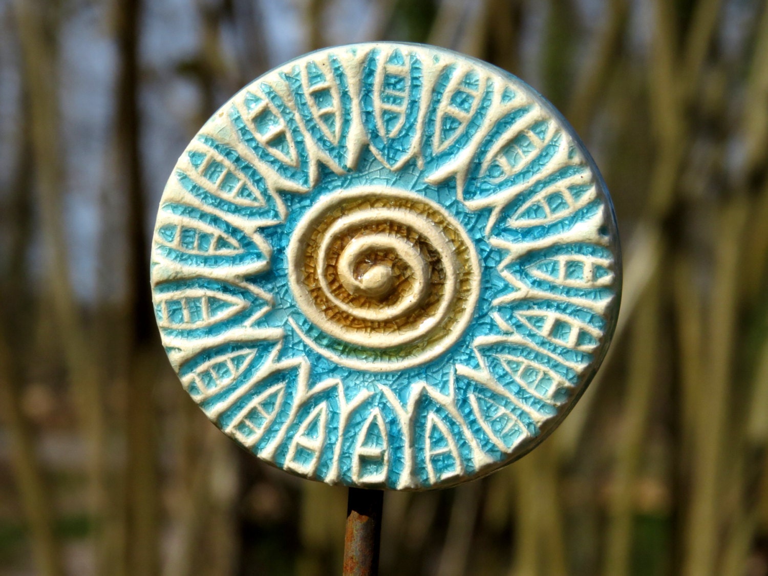 Ceramic Garden Plug Garden Ornament Garden Decoration by gedemuck