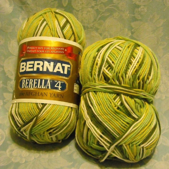 1 Full & 1 Partial Skein Bernat Berella 4 Yarn. by AtMemoryLane