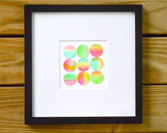 Original Watercolor Collage - Abstract Geometric Painting - Modern Watercolor Mosaic - Gallery Wall Art - Colorful Wall Decor