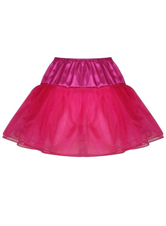 Fuschia 19 inch 4 layer Satin & Organza petticoat. Children to