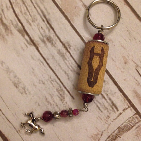 Wine Cork Keychain by TrueVineGifts on Etsy