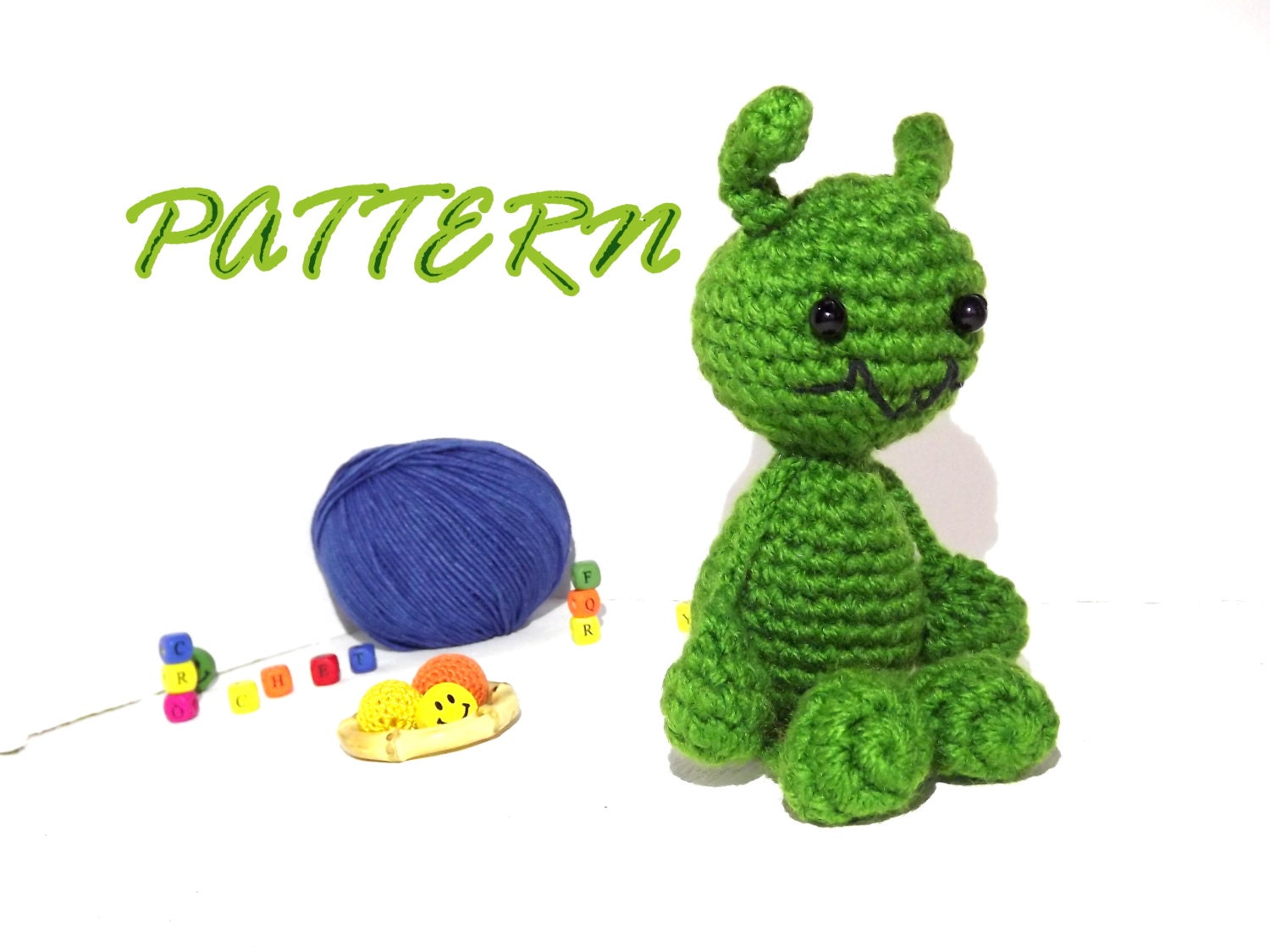 PATTERN Ozzie the alien Amigurumi Alien pattern Crochet