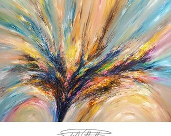 Large Abstract Painting on canvas, XXL, original handmade painting, 102.3 inches x 78.8 inches. UNSTRETCHED! Artist Peter Nottrott.