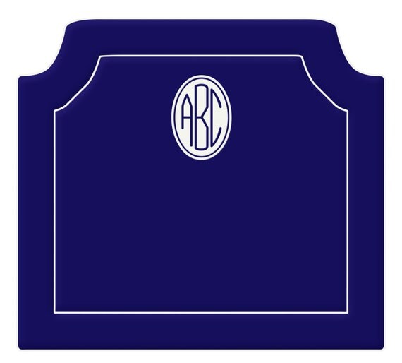 Headboard Wall Decal Classic Navy Blue with White by gLaMaPeeL