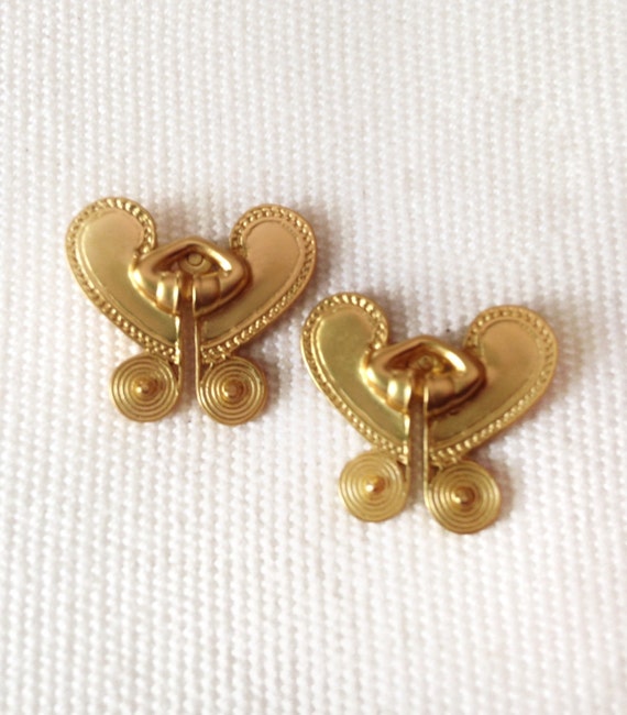 Pre Columbian Gold Plated Butterfly Earrings
