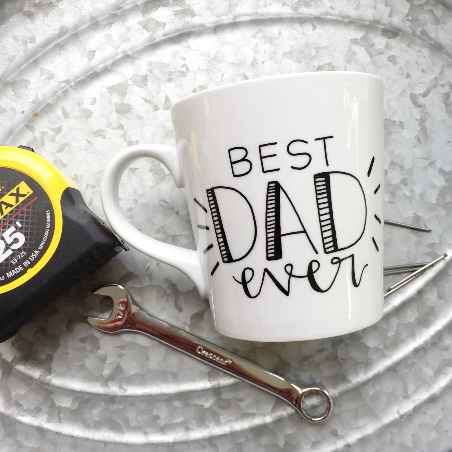 Best DAD Ever Coffee Mug Hand Painted by