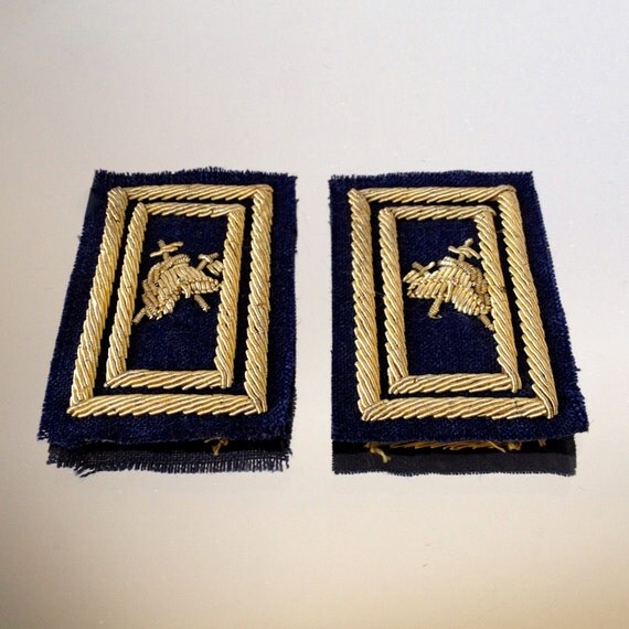 Vintage Italian Military Uniform Insignia Patches Hand