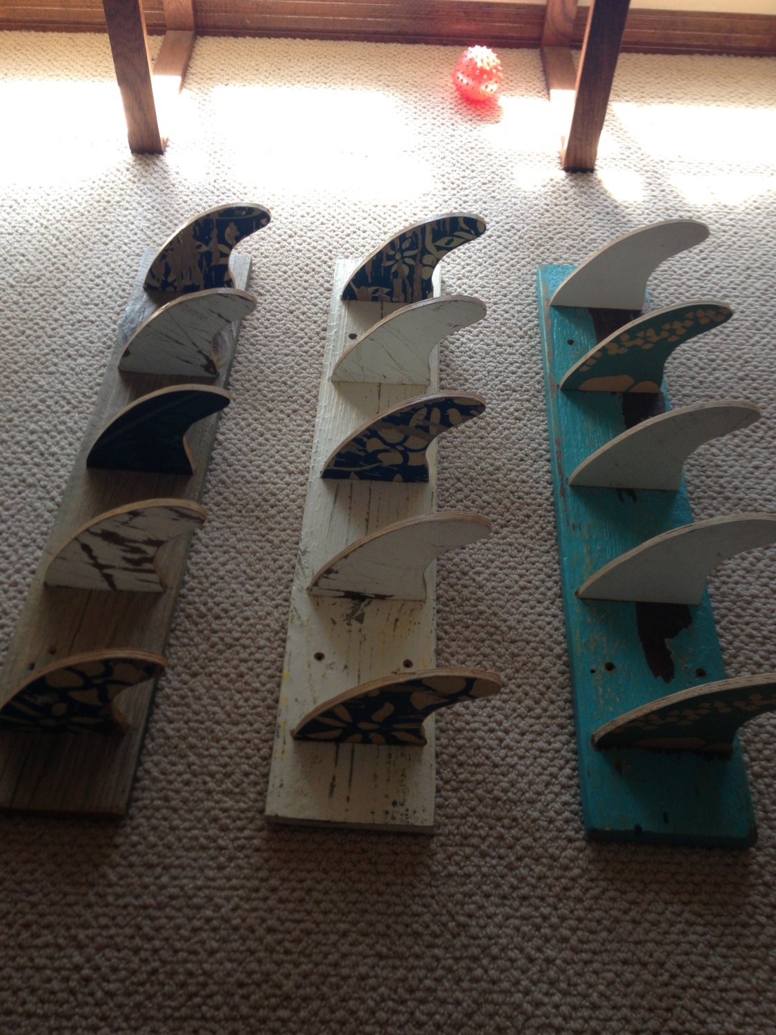 surf fin coat rack