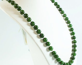 Jade Necklace Green Nephrite Jade Twisted Lucky 8