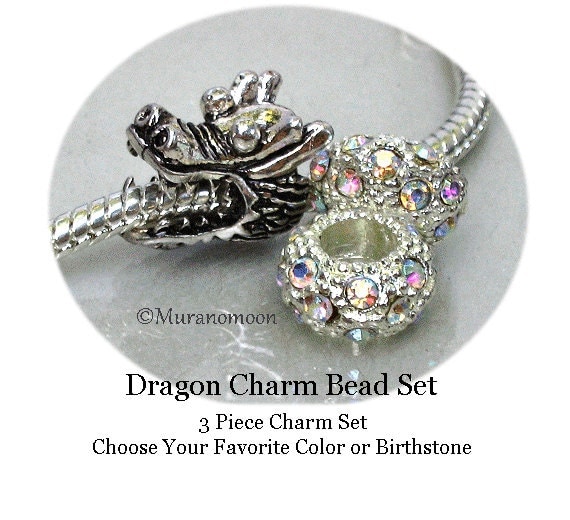 Charm Bracelet Charm Dragon Charm fit Bracelet Birthstone Big