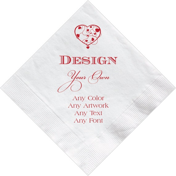 Personalized napkins wedding napkins create design your own
