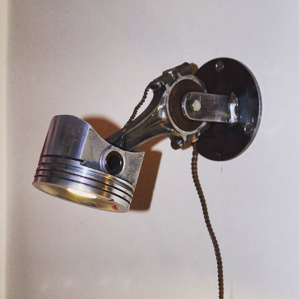 Piston Wall Lamp by SteamjunkProps on Etsy