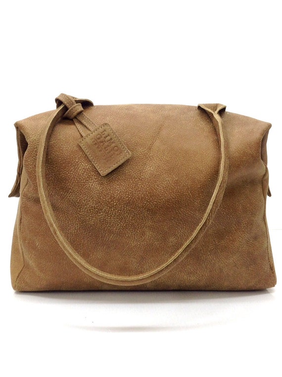 Distressed Brown leather bag leather tote bag brown by
